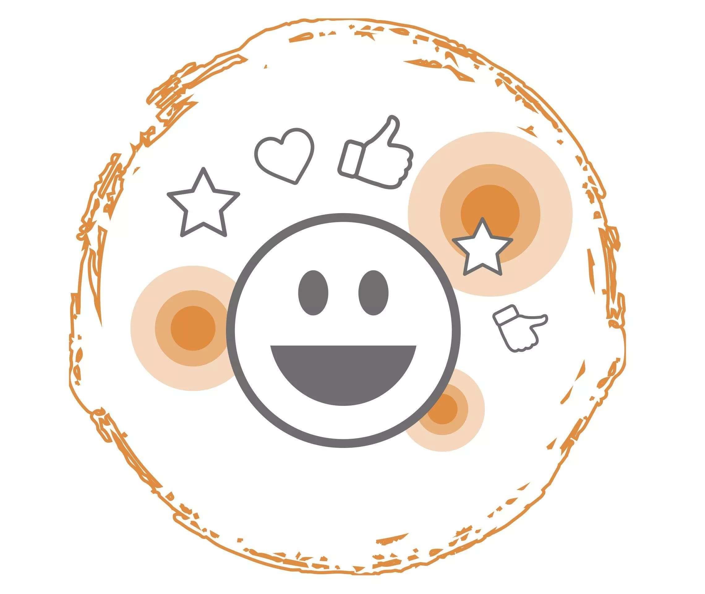 Grafik mit vielen fröhlichen Emojis
